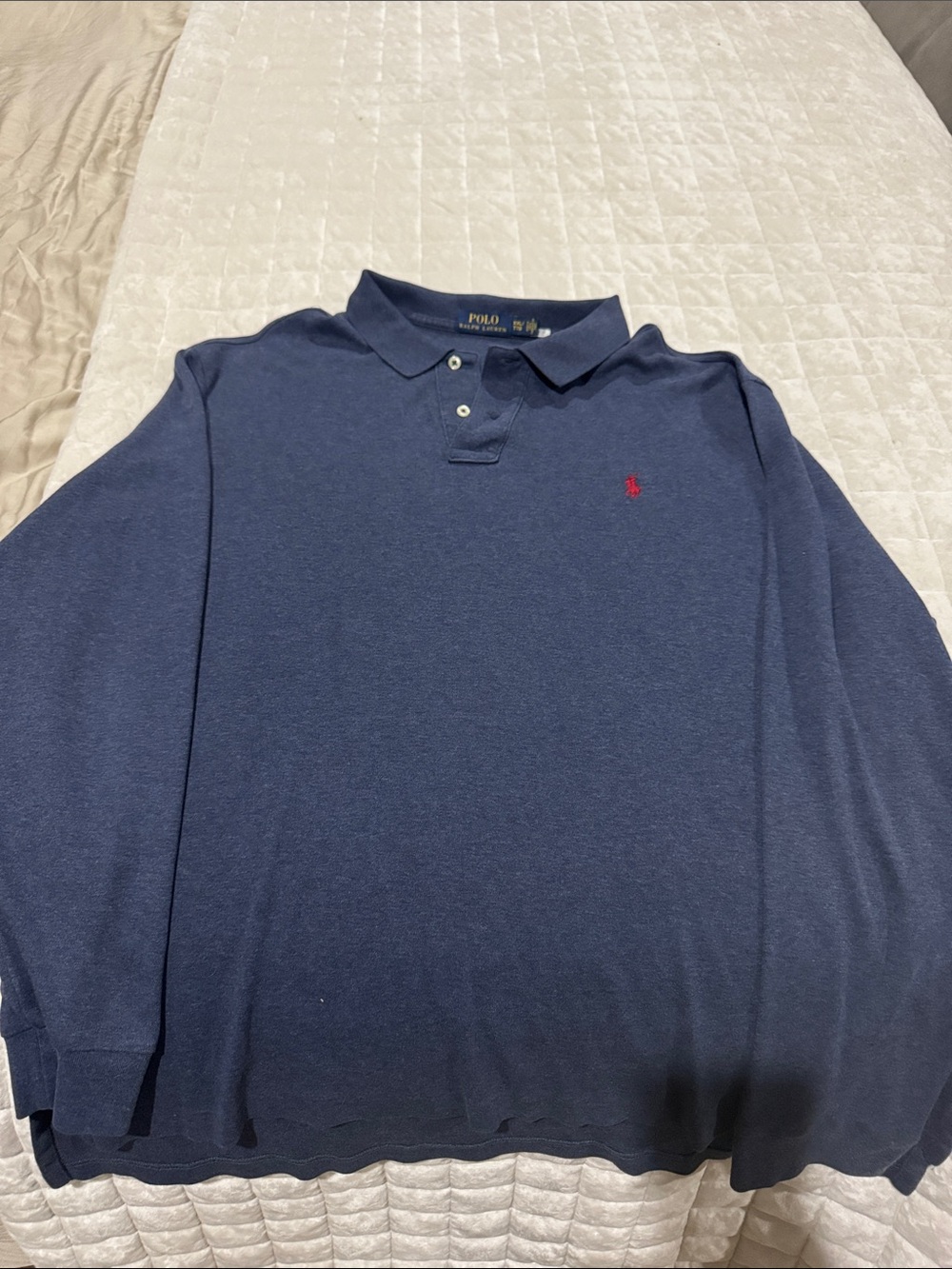 Men’s XXL Polo by Ralph Lauren Navy Blue Long-Sleeve Polo with Red Pony